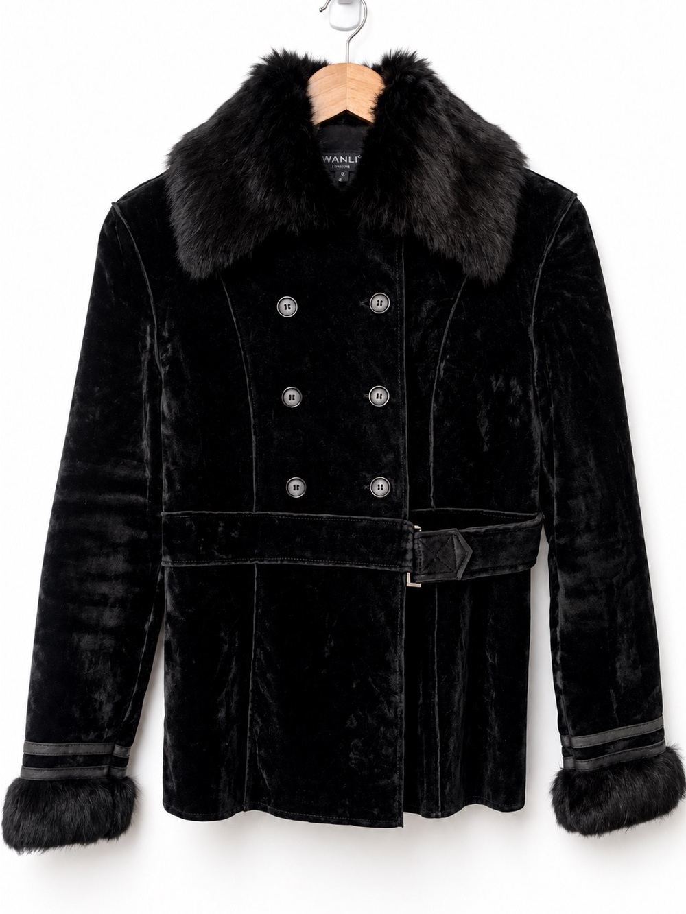 Y2K Velvet Fur Trim Jacket Penny Lane Style Screen Worn Tell Me Lies S